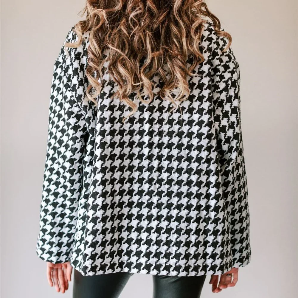 🆕 HOUNDSTOOTH OVERSIZE DOUBLE BUTTON JACKET - Picture 7 of 7